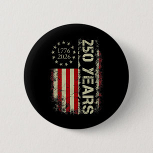 Badge Rond 5 Cm 250 Ans 1776-2026 250e Anniversaire Usa Drapeau Am