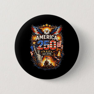 Badge Rond 5 Cm 250 Ans Américain 1776 2026 250e Anniversaire Usa