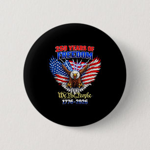 Badge Rond 5 Cm 250 Ans Américain 1776 2026 250ème Anniversaire Us