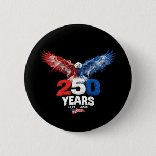 Badge Rond 5 Cm 250 Ans Américain 1776 2026 250ème USA Patriotique