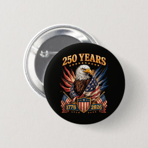 Badge Rond 5 Cm 250 Ans Américain 250e Anniversaire États-Unis Pat