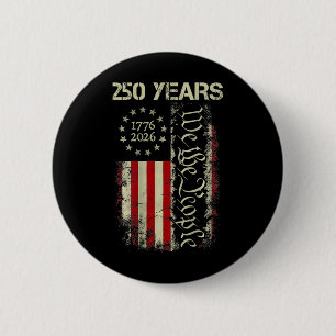 Badge Rond 5 Cm 250 Ans Amérique 1776 2026 Nous Le Peuple Drapeau