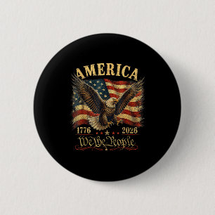 Badge Rond 5 Cm 250 ans anniversaire américain 1776-2026 drapeau u