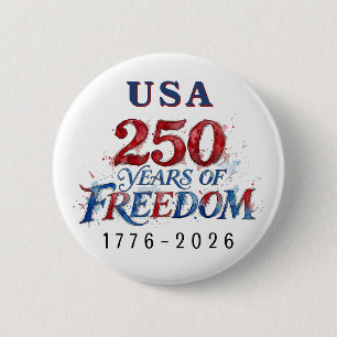 Badge Rond 5 Cm 250 Ans Anniversaire Amérique