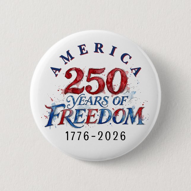 Badge Rond 5 Cm 250 Ans Anniversaire Amérique  (Devant)
