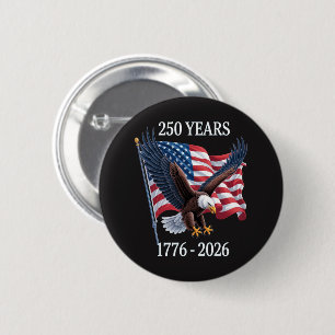 Badge Rond 5 Cm 250 Ans Anniversaire Drapeau Américain Usa 1776-20