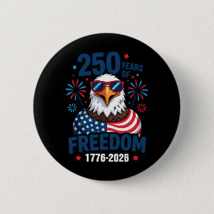 Badge Rond 5 Cm 250 Ans De Dom 1776 2026 Aigle Chauve Patriotique