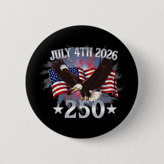 Badge Rond 5 Cm 250 Ans Drapeau Américain 250e Anniversaire États-