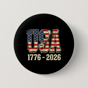 Badge Rond 5 Cm 250 ans Drapeau américain 250e anniversaire USA 4è