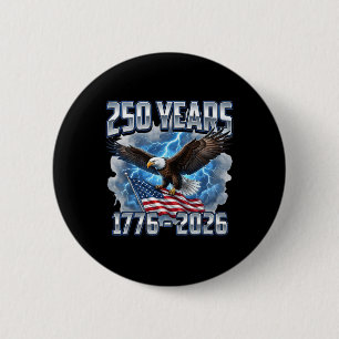 Badge Rond 5 Cm 250e anniversaire 250 ans 1776-2026 Aigle et drape
