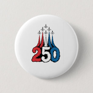 Badge Rond 5 Cm 250e anniversaire 4 juillet Jet Patriotique