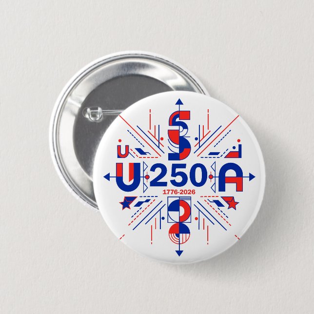 Badge Rond 5 Cm 250e anniversaire de l'Amérique (Devant & derrière)