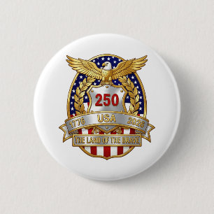 Badge Rond 5 Cm 250e anniversaire de l'Amérique