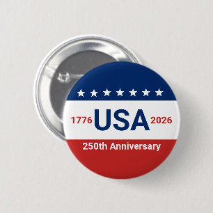 Badge Rond 5 Cm 250e anniversaire des États-Unis 1776 2026 4 juill