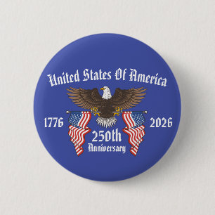 Badge Rond 5 Cm 250e anniversaire des États-Unis 4 juillet Fête de