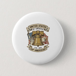Badge Rond 5 Cm 250e anniversaire des États-Unis Vecteur patriotiq