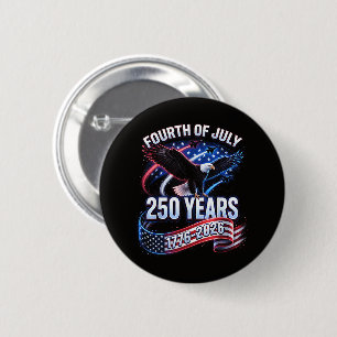 Badge Rond 5 Cm 250e anniversaire États-Unis 1776-2026 Patriotique