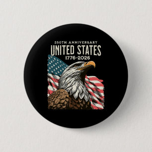 Badge Rond 5 Cm 250e anniversaire États-Unis Drapeau américain pat