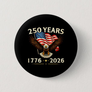 Badge Rond 5 Cm 250e anniversaire USA aigle patriotique 250e 4e