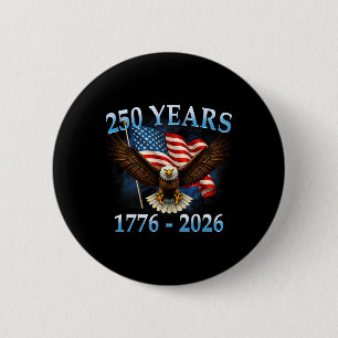Badge Rond 5 Cm 250e Anniversaire Usa Aigle Patriotique 250e Indép