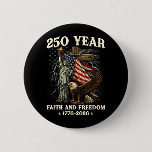 Badge Rond 5 Cm 250e anniversaire USA Patriotique 250 ans Américai