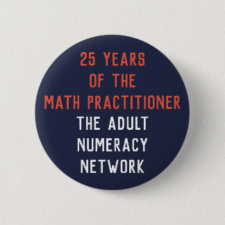 Badge Rond 5 Cm 25 ans du praticien de maths : Bouton d'annonce