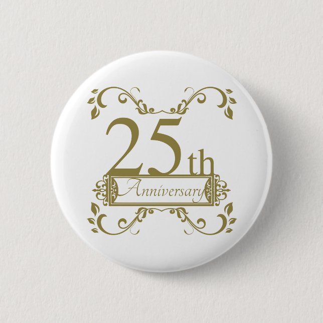 Badge Rond 5 Cm 25e anniversaire du Mariage (Devant)