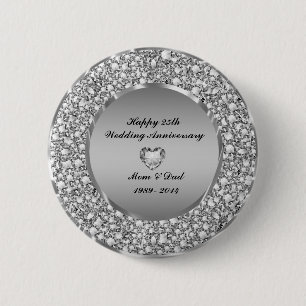 Badge Rond 5 Cm 25e Wedding Anniversary