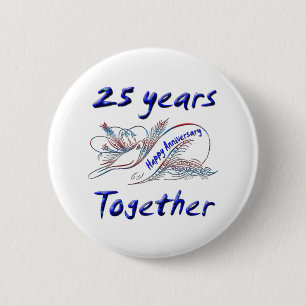 Badge Rond 5 Cm 25ème. Anniversaire