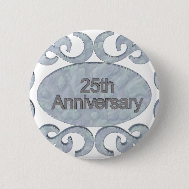 Badge Rond 5 Cm 25ème Boutons d'anniversaire de mariage (Devant)