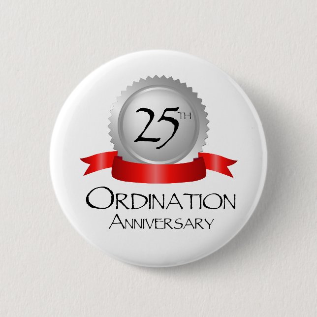 Badge Rond 5 Cm 25th Ordination Anniversary Cross Host (Devant)