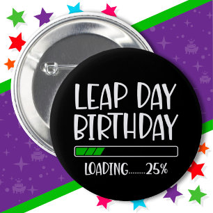 Badge Rond 5 Cm 29 févr. Jour bissextile Anniversaire 25% année bi