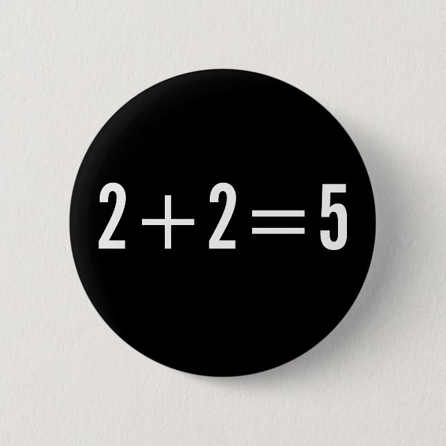 Badge Rond 5 Cm 2+2=5 boutons d'impressionnateurs (Devant)