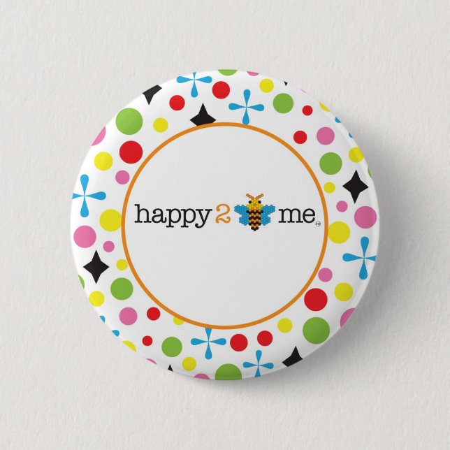 Badge Rond 5 Cm 2 heureux soient moi (Devant)