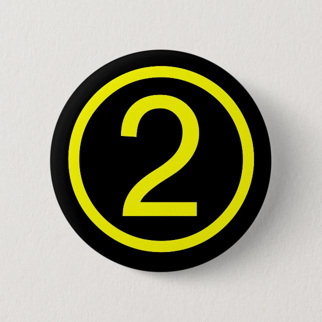 Badge Rond 5 Cm 2 - numéro deux (Devant)