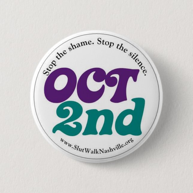 Badge Rond 5 Cm 2 octobre en rond (Devant)