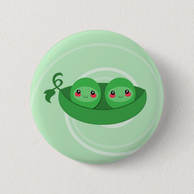 Badge Rond 5 Cm 2 POIS dans une COSSE - bouton (Devant)