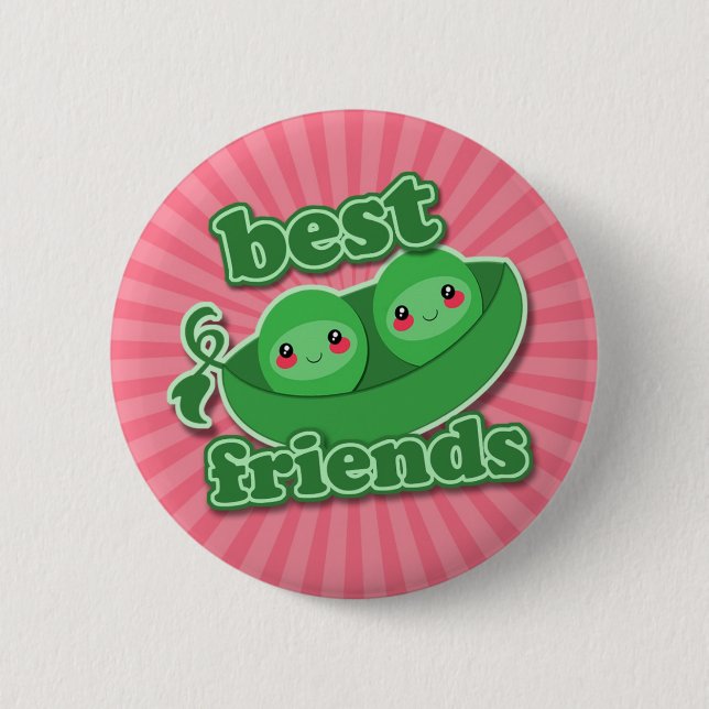 BADGE ROND 5 CM 2 POIS MEILLEURES AMIES (Devant)