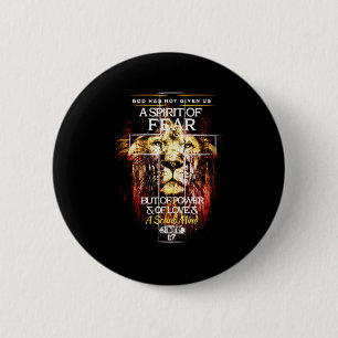 Badge Rond 5 Cm 2 Timothée 1_7 Croix chrétienne Verset biblique re