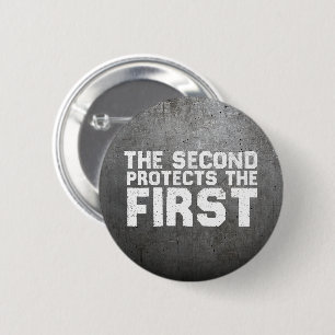 Badge Rond 5 Cm 2A Deuxième amendement protège la première arme à