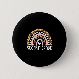 Badge Rond 5 Cm 2e année boho arc-en-ciel léopard rentrée scolaire