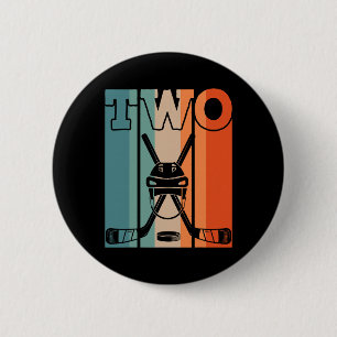 Badge Rond 5 Cm 2e anniversaire de hockey 2 ans 2 ans garçons fill