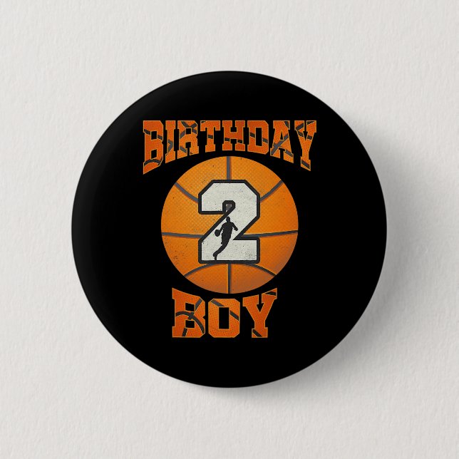 Badge Rond 5 Cm 2e anniversaire tenue garçon basket-ball 2e année  (Devant)