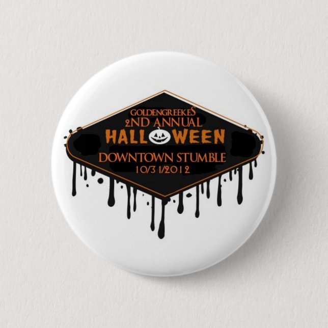 Badge Rond 5 Cm 2ème borne annuelle de trébuchement de Halloween (Devant)