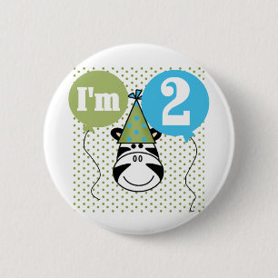 Badge Rond 5 Cm 2èmes T-shirts et cadeaux d'anniversaire de zèbre