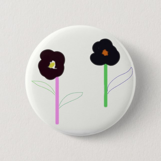 Badge Rond 5 Cm 2flowers (Devant)