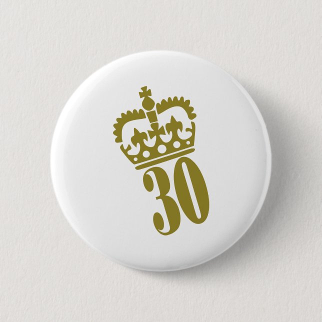 Badge Rond 5 Cm 30ème anniversaire - nombre - trente (Devant)