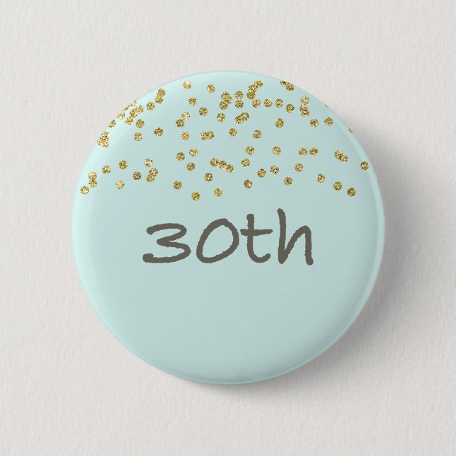 Badge Rond 5 Cm 30ème Confettis d'anniversaire (Devant)