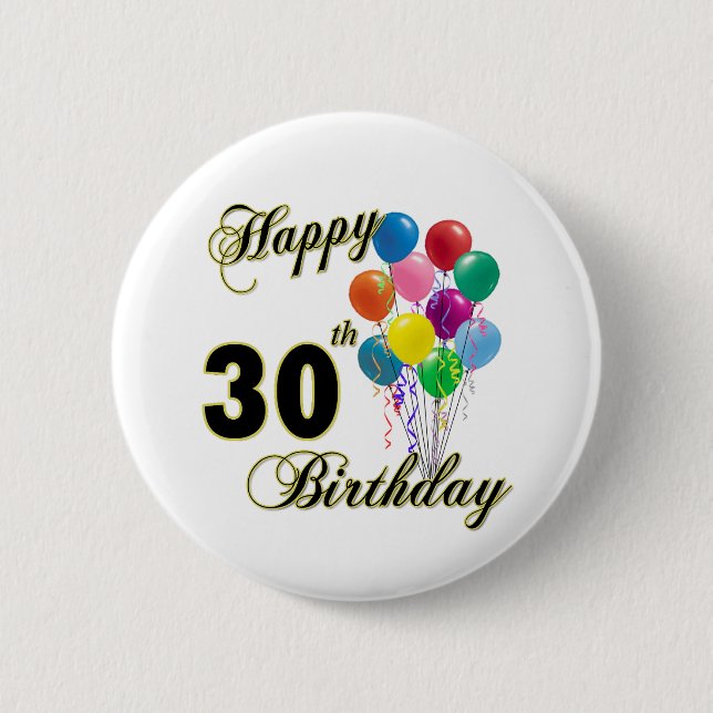 Badge Rond 5 Cm 30èmes cadeaux d'anniversaire et habillement (Devant)