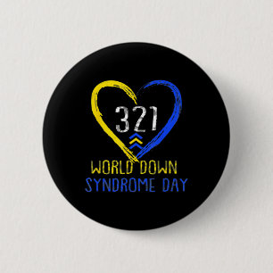 Badge Rond 5 Cm 321 Journée mondiale du syndrome de Down Trois flè